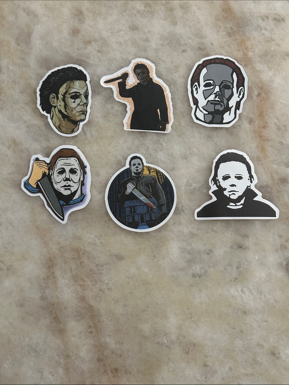 Michael Myers Vinyl Sticker Set of 6 - Multi-Color Decorative Decals